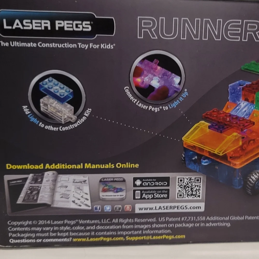 NIB Laser Pegs 8-in-1 Car Runner Lighted the Ultimate Construction Toy Kids